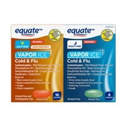 Equate Vapor Ice Day and Night Severe Cold and Flu Caplets, Combo Pack, 24Count