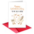 thumbnail image 1 of Tarjeta de felicitación TQDaiker con diseño de ganso tonto para San Valentín, 1 of 5