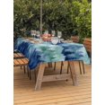 thumbnail image 3 of Outdoor Tablecloth with Umbrella Hole for Patio/Picnic/Party/Camping, Navy Blue Forest Waterproof Table Cloth Rectangle Table Cover Washable, Blue Ombre Trees Abstract Art (52"x 70"), 3 of 8