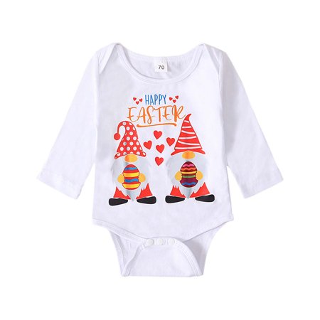 

Infant Baby Girls Boys Jumpsuit Cartoon Print Spring Summer Easter Bunny Short Sleeve Romper Bodysuit Clothes Cotton Newborn Toddler Onesie