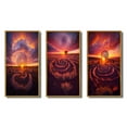 thumbnail image 2 of Designart "Spiral Land Art Vibrant Pink Sunset VII" Storms Framed Wall Art Set Of 3 - Yellow Traditional Frame Gallery Wall Set For Home Decor, 2 of 6