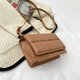 thumbnail image 5 of Bolso de hombro con solapa de PU cuadrado de chocolate para mujer, bandolera de mensajero pequeño, de mano, 5 of 9