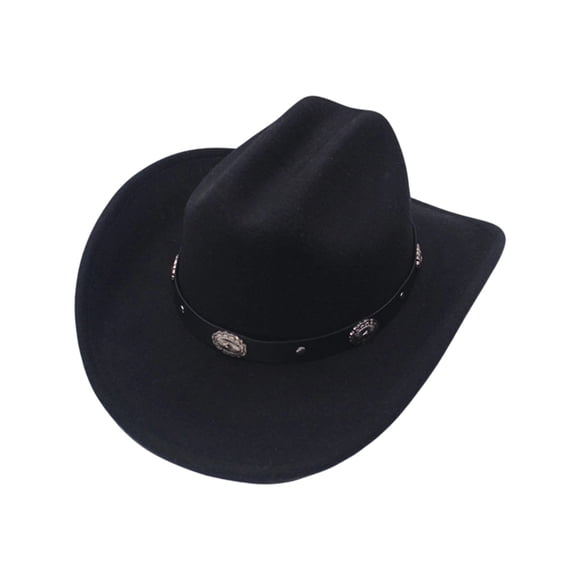 Aocisk Western Cowboy Hat for Men and Women Fashionable Wide Brim Design Ideal for Outdoor Events and Parties Black One Size