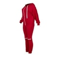 thumbnail image 5 of YWDJ Two Piece Outfits for Women Dressy Plus Size Tracksuits Long Sleeve Coat Knee Hole Zipper Hooded Sports Suit Red M, 5 of 9