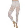 thumbnail image 4 of ToBeInStyle Women's Footless Floral Lace Fishnet Tights - White - One Size, 4 of 7