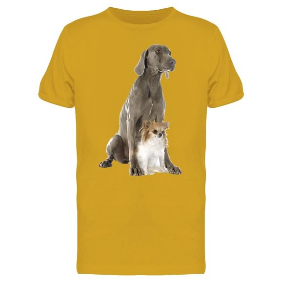Weimaraner And Chihuahua Sitting Tee Men's -Image by Shutterstock