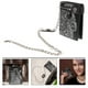 thumbnail image 4 of Cartera gótica unisex de cuero punk, cartera de cuero con esqueleto punk y cadena., 4 of 7