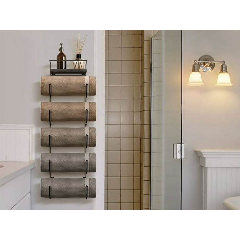 Sorbus 6 Level Bathroom Towel Rack Holder and Organizer Silver
