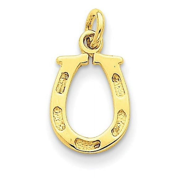 Finest Gold 14K Yellow Gold Solid Polished Horseshoe Charm