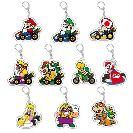 10 CM31 Pcs Mario Keychains, Theme Birthday Party supplies for Kid's Party Favor Gift