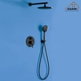 thumbnail image 4 of Boyel Living 9.5" Wall-Mounted Rain Shower Faucet with Pressure Balanced Valve Shower Faucet Set锛孧atte Black, 4 of 9