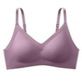 thumbnail image 2 of YWDJ Comfy Bras for Womens Comfortable Bras No Underwire Bras Spaghetti Straps Full Coverage Push up Wrap Sleep Bras Padded Comfort Bras Comfy Bras Purple M, 2 of 3