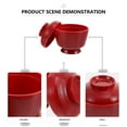 thumbnail image 5 of FONDOTIN Japanese Dishes Miso Bowl with Lid Round Red Plastic Dust-proof 1 Set, 5 of 5