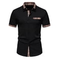 thumbnail image 1 of Mens Manga Corta Botón Abajo Camisas Empalmadas Girar Abajo Cuello, Ligero Negocio Casual Hombres Camisas de Verano, 1 of 9