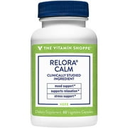 The Vitamin Shoppe Relora Calm, Clinically Studied Ingredient, Herbal Supplement that Supports Mood and Relaxation, Once Daily (60 Veggie Capsules)