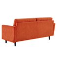 thumbnail image 6 of Tufted Sofa, Velvet, Orange, Modern Contemporary Urban Design, Living Lounge Room Hotel Lobby Hospitality, 6 of 9