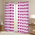 thumbnail image 2 of Love Hearts Window Curtain,Romantic Valentine's Day Princess Style Curtain for Adults Teens Living Room Decor,Pink Crossed Plaids Stripes Patchwork Window Drapes of 2 Panels,52Wx84L Inches, 2 of 6