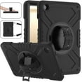 thumbnail image 4 of Hard Back Cover Case for Samsung Galaxy Tab A8 10.5" Tablet 2022 Release Model SM-X200/205/207 - 3 Layers Protection Protective Portable Case with Rotating View Kickstand & Shoulder/Hand Strap, Black, 4 of 12
