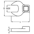 thumbnail image 2 of Teng Tools 11MM 3/8 Inch Drive Metric Open Ended Chrome Vanadium Crow Foot Wrench - M386511-C, 2 of 2