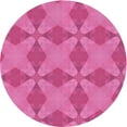 thumbnail image 1 of Ahgly Company Tapis d'Intérieur Rond Lavable en Machine Rose Profond Transitionnel, 4 Pieds Rond, 1 of 7