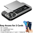 thumbnail image 4 of for iPhone 14 Pro Case Wallet Credit Card Holder ID Slot Sliding Door Hidden Pocket Men Women Anti-Scratch Dual Layer Hybrid Bumper Armor Protective Shell Back Cover for iPhone 14 Pro Silver, 4 of 14