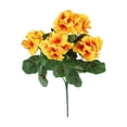 thumbnail image 2 of Artificial Geranium Flowers 5 Branch Silk Geranium Bush Fake Plants for Outdoor Garden Patio Home Table Centerpieces Wedding Cemetery All Season Decor Yellow 13 Inch (1Pcs), 2 of 8