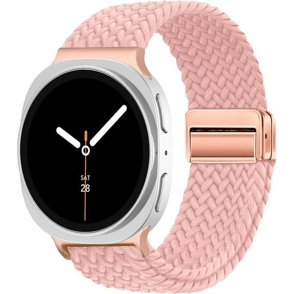 Braided Magnetic Bands for Samsung Galaxy Watch 8 Band 40mm 44mm/8 Classic 46 mm Women/Men,Elastic Nylon Fabric One Click No Gap Sport Strap for Samsung Galaxy Watch 8 Classic Band 46mm/8 44 mm 40 mm