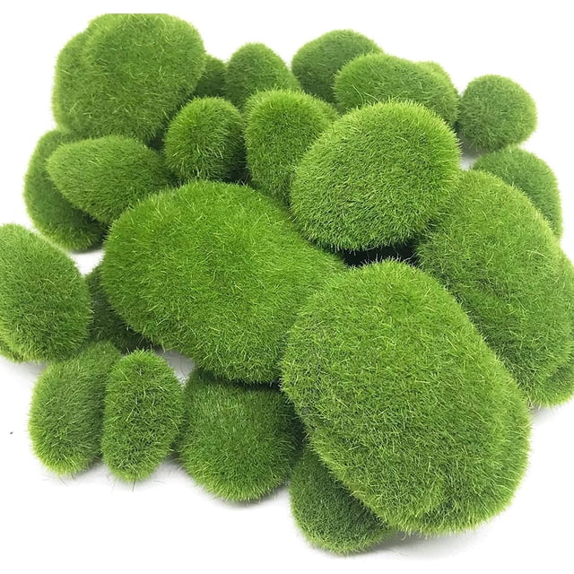 Juego de decoración de bolas de musgo verde, 30 piezas, 3 tamaños para arreglos florales, jardines de hadas y terrarios: elementos esenciales para manualidades inspirados en la naturaleza