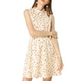 thumbnail image 3 of MODA NOVA Juniors Printed Half Placket Sleeveless Belted Dress, 3 of 6