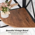 thumbnail image 4 of 72 Inch Tall Corner Shelf, 5 Tier Ladder Bookshelf, Bookcase with Metal Frame, Rustic Shelf Stand for Living Room, Bedroom, Office, Brown, 4 of 5