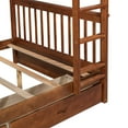 thumbnail image 5 of [Luckynote]Full-Over-Full Bunk Bed with Ladders and Two Storage Drawers (Walnut), 5 of 10