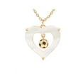 thumbnail image 2 of Ablime| Collar para Mujer con Dije de Corazón de Madre Perla y Balón de Fútbol Fabricado en Chapa de Oro, Color Dorado, 2 of 4
