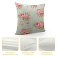 thumbnail image 4 of HENGT  Rose Throw Pillow Cover Elegance with Shabby Chic Rose Flowers in Vintage Style Fabric for Couch Bed Sofa Car Waist Cushion Cover Pillow Case, 4 of 5
