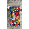 thumbnail image 3 of Ambesonne Art Quilted Bedspread Set 2 Pcs, Modern Vivid Buildings, Twin Size, Multicolor, 3 of 3