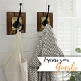 thumbnail image 3 of Autumn Alley Rustic Wall Hooks with Rattan Design – Set of 4 Decorative Wood Frame Wall-Mounted Hooks, Dual Metal Hooks for Coats, Hats, Towels, Bags, and More – Boho Farmhouse Style Home Décor, 3 of 8