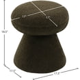 thumbnail image 3 of Meridian Furniture Drum Green Faux Shearling Teddy Fabric Ottoman/Stool, 3 of 5
