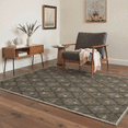 thumbnail image 3 of 2x3 Area Rug Machine Washable Low Pile Indoor Doormat with Non Slip Backing, Print Pattern Floor Mat for Entryway, Front Door, Bathroom and Kitchen, Diamond Floral, Dusky Olive, 3 of 5