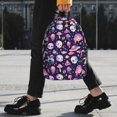 thumbnail image 2 of Lukts Skull mushroom space Pattern 15 Inch Student Backpack, Waterproof Laptop Backpack with Adjustable Shoulder Straps, Lightweight Travel, Campus Backpack, Unisex, 2 of 6