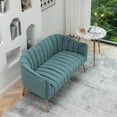 thumbnail image 4 of SEYNAR Modern Velvet Bucket Loveseat,Upholstered Barrel Accent Sofa and Couch for Living Room,Bedroom,Office, 4 of 9