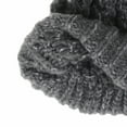 thumbnail image 4 of WITHMOONS Thick Crochet Knitted Faux Fur Pom Pom Beanie Hat Slouchy CR5147 (Grey), 4 of 4