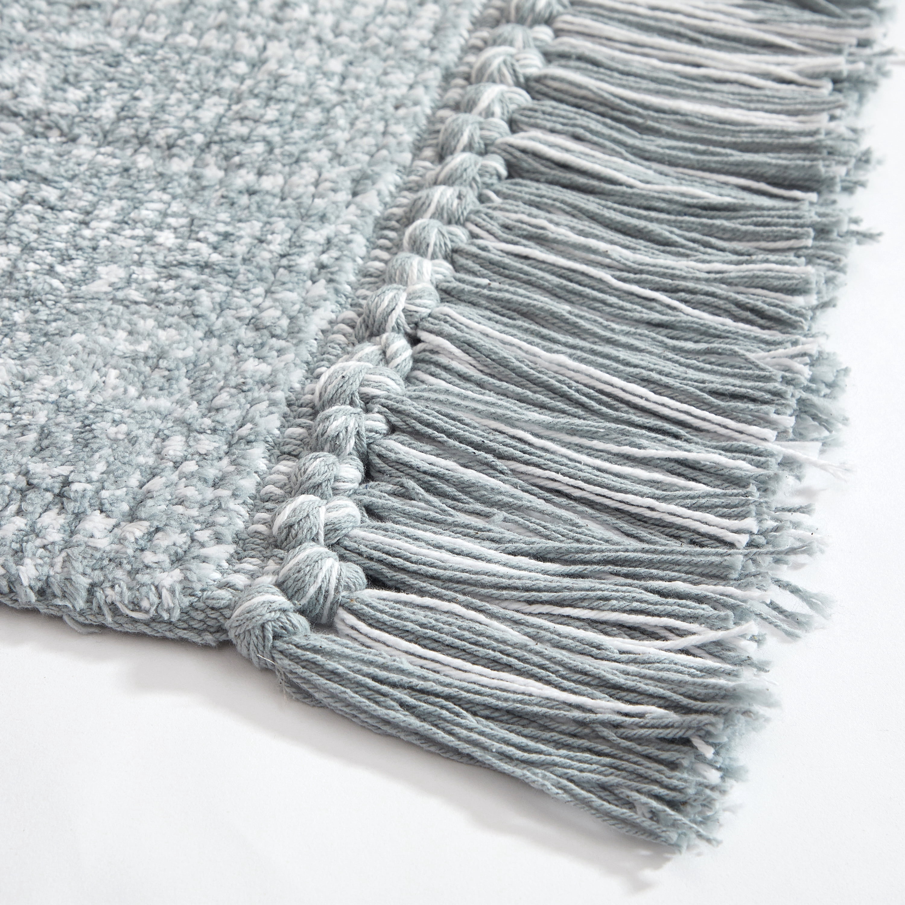 Better Homes & Gardens Cotton Fringe 20" x 30" Reversible Bath Rug, Silver