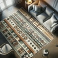 thumbnail image 4 of Ambesonne Southwestern Decorative Rug Carpet, Squares Boho Ethnic, 5' 1" X 7' 5", Redwood Dark Taupe, 4 of 5