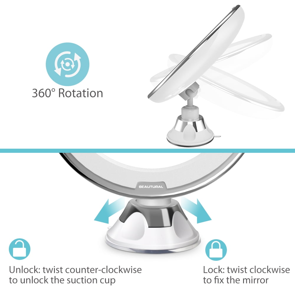 Beautural Vanity Mirror Makeup 10x Magnifying Lighted Mirriors With Beautural Vanity Mirror Makeup 10x Magnifying Lighted Mirriors With Illuminated White Led For Women Man Bathroom Travel Com