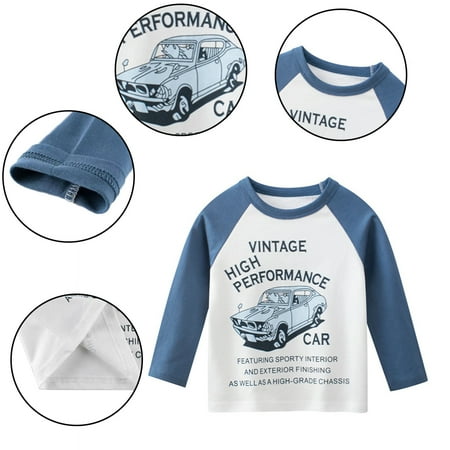 

Esaierr Kids Toddler Boys Girls Cotton T-Shirts for Baby Underlay Spring Fall Cartoon Pullover Bottom Shirt Tops Long Sleeve Tees Sweatsuit Undershirts for 1-9Y