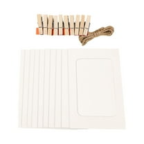 10 Pack Cardboard Picture Frames, DIY Photo Hanging Kit with Wooden Clips and Paper String for Home Wall Decor