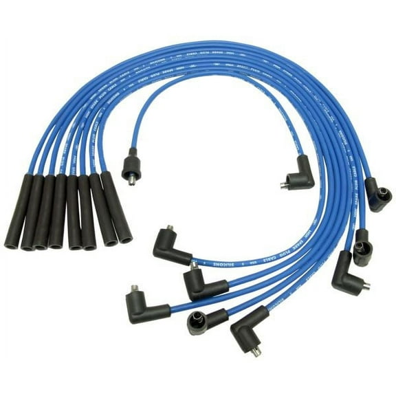 NGK 52432 Spark Plug Wire Set, 8 Wires with Coil Lead, for Ford Mustang/F100, Blue