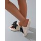 thumbnail image 4 of Bow Decor Single Band Slides, White Preppy College Style Bowknot Solid Color Slippers, 4 of 4