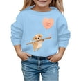 thumbnail image 1 of PMVFHDE Chandails en Molleton à Col Rond Fille Automne et Hiver Saint-Valentin Imprimé Chiot à la Mode et Intéressant Sweat à Capuche pour Enfants Bleu Ciel, 6-7 Ans, 1 of 4