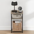 thumbnail image 4 of Furinno JUST Night Stand, Nightstand, 3-Tier Metal Frame End Table with Open Shelf, Side Table, End Table, for Living Room, Bedroom, French Oak, 4 of 4