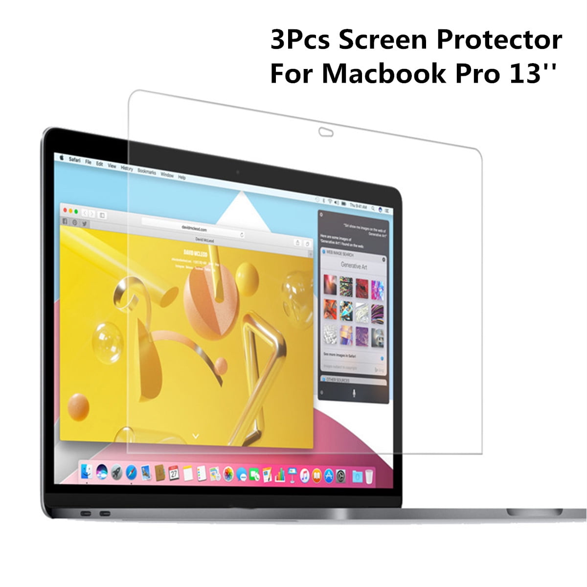 3 Pack HD Clear Screen Protector LCD Cover Guard For Macbook Pro 13
